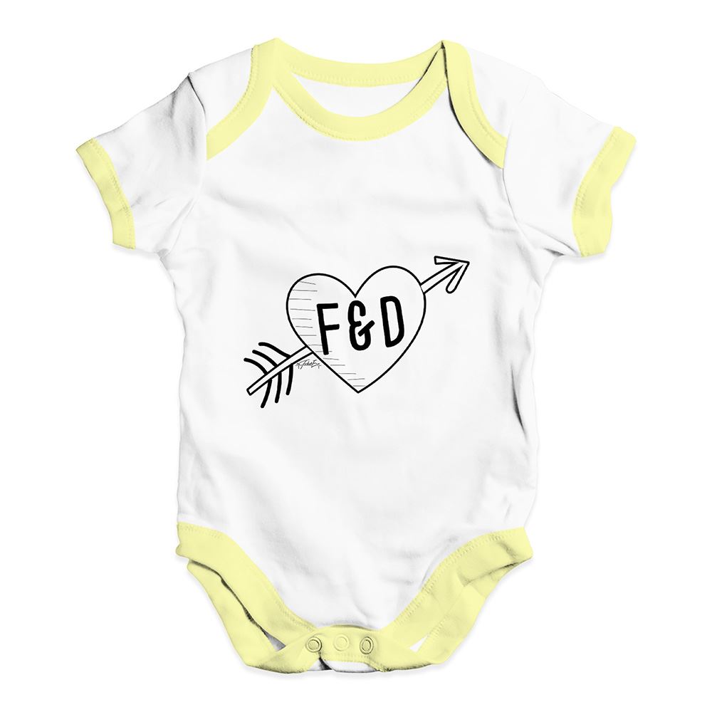 Twisted Envy Personalised Cupid Heart Baby Unisex Funny Baby Grow Bodysuit