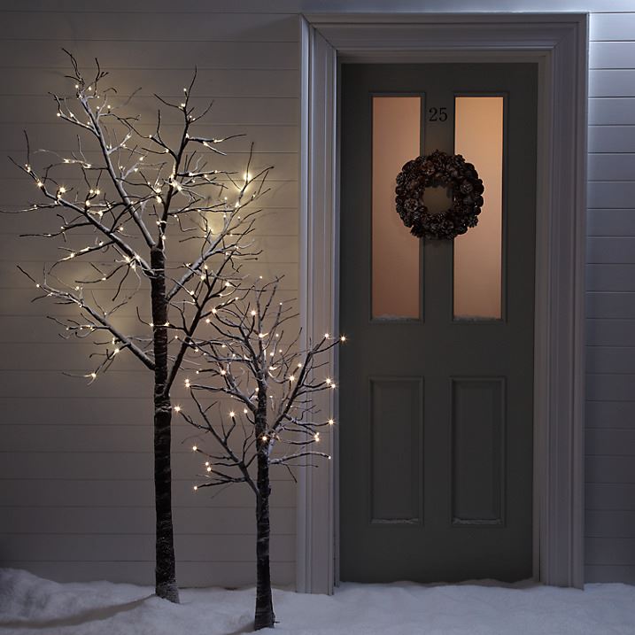 7ft Snowy Effect Warm White Twig Tree Prelit 120 LED XMAS Lights Indoor/Outdoor eBay