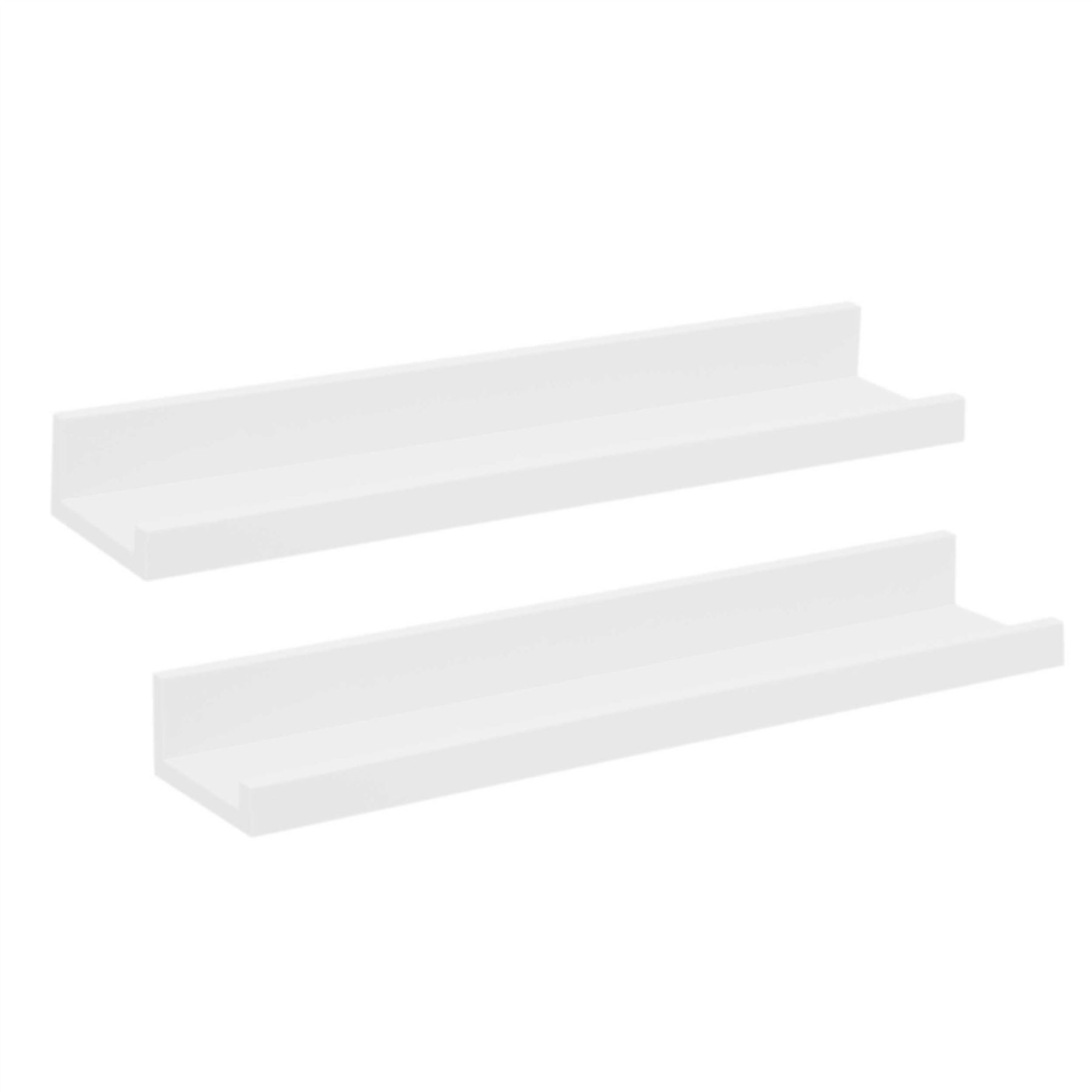 Set of 2 Floating ABS Plastic Shelves | Spice Rack, Picture Photo Display - Picture 7 of 11
