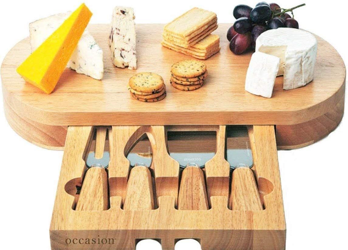 Occasion Oval Cheese Board With Integrated Drawer And 4 Specialist