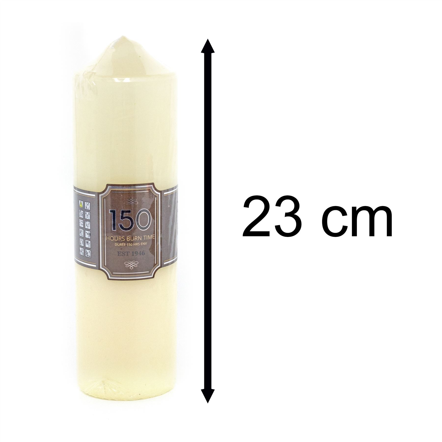 Pack of 150 Hour Cream Church Pillar Candle | Ivory Candle Tall Candle 24x7cm - Picture 3 of 7