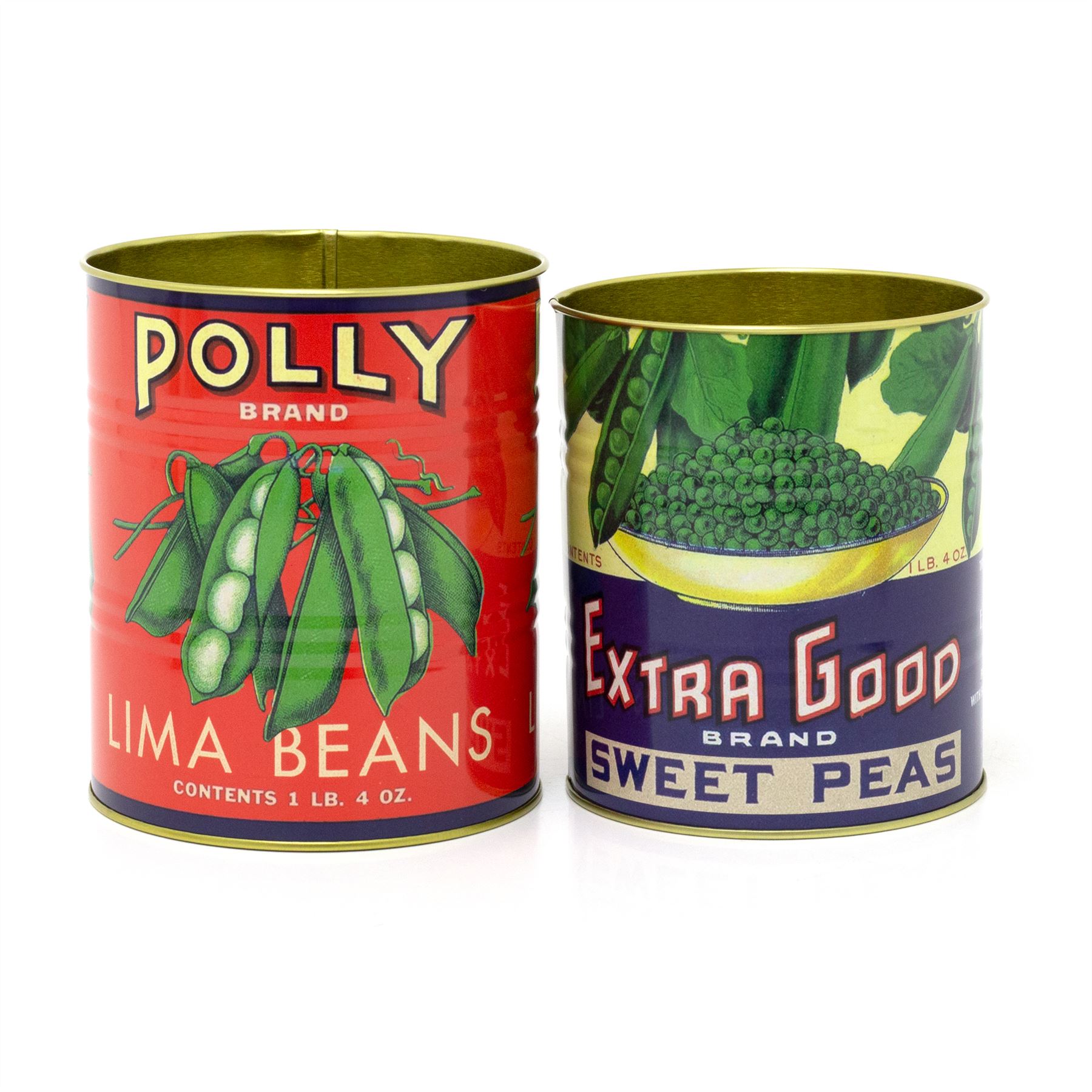 Set of 2 Retro Style Vintage Storage Tins | Decorative Tinned Food Display Cans - Picture 20 of 20
