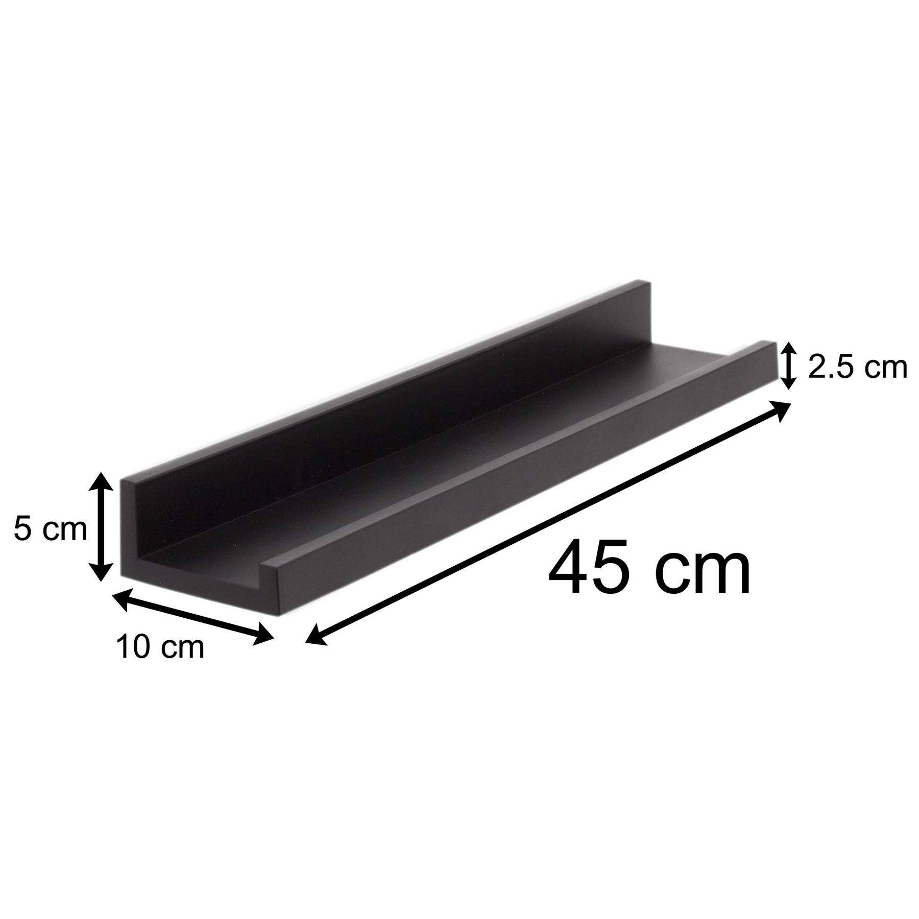 Set of 2 Floating ABS Plastic Shelves | Spice Rack, Picture Photo Display - Picture 3 of 11
