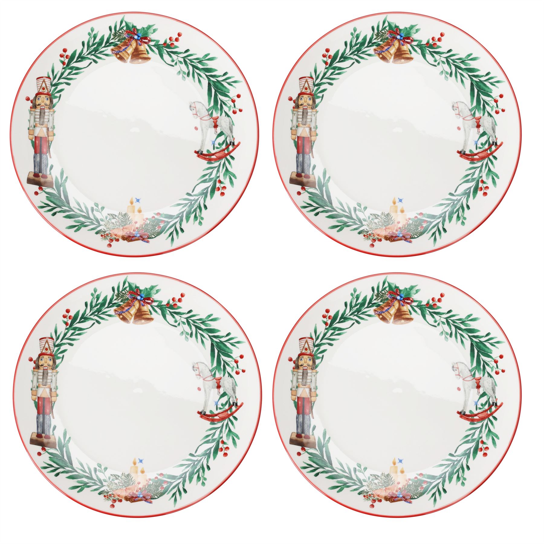 Pack of Nutcracker Christmas Plates | Festive Round Ceramic Plates - 27cm - Picture 9 of 15