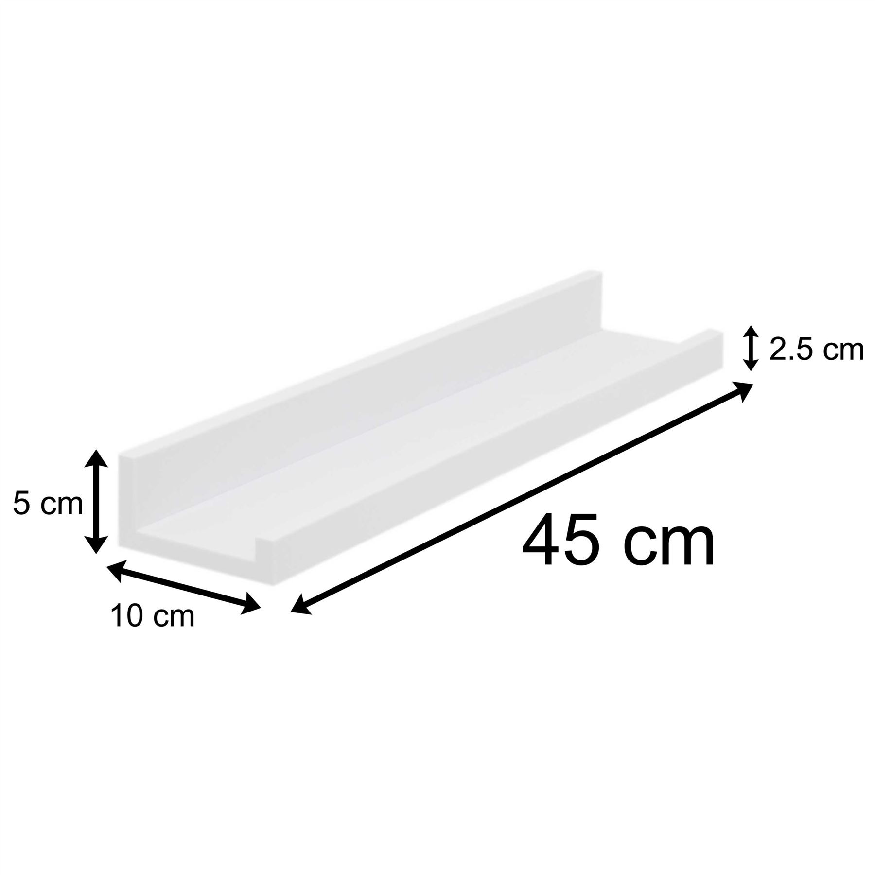 Set of 2 Floating ABS Plastic Shelves | Spice Rack, Picture Photo Display - Picture 8 of 11
