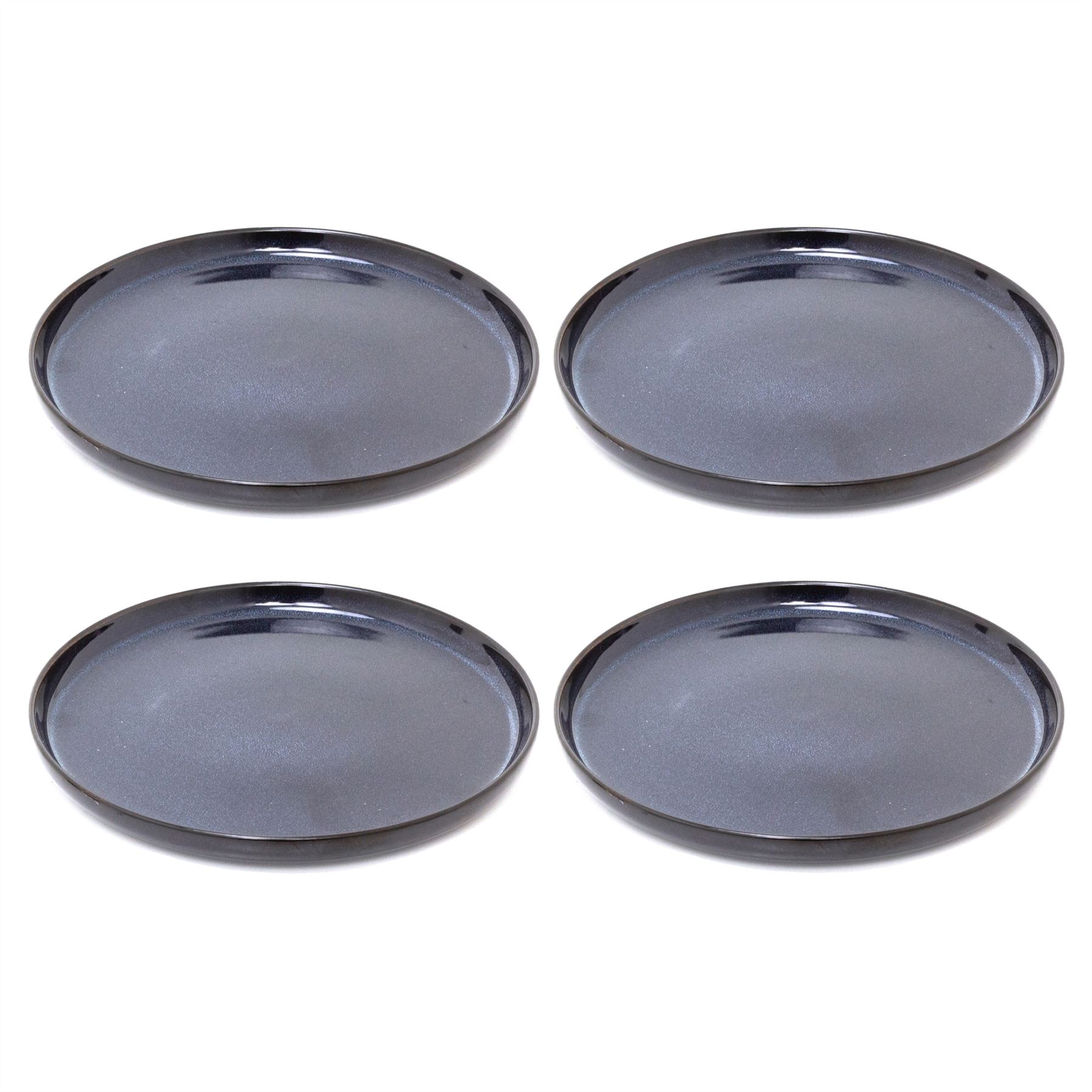 Set of Blue Reactive Glaze Stoneware Side Plates Dishwasher Microwave Safe 21cm - Picture 9 of 15