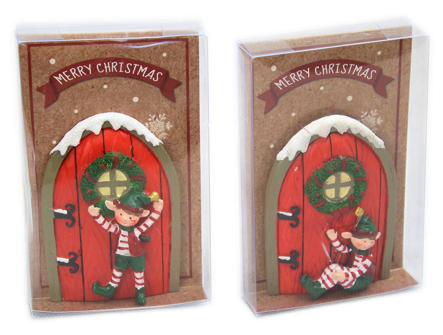 Christmas Elf Workshop Red Door Skirting Board Tree Decoration