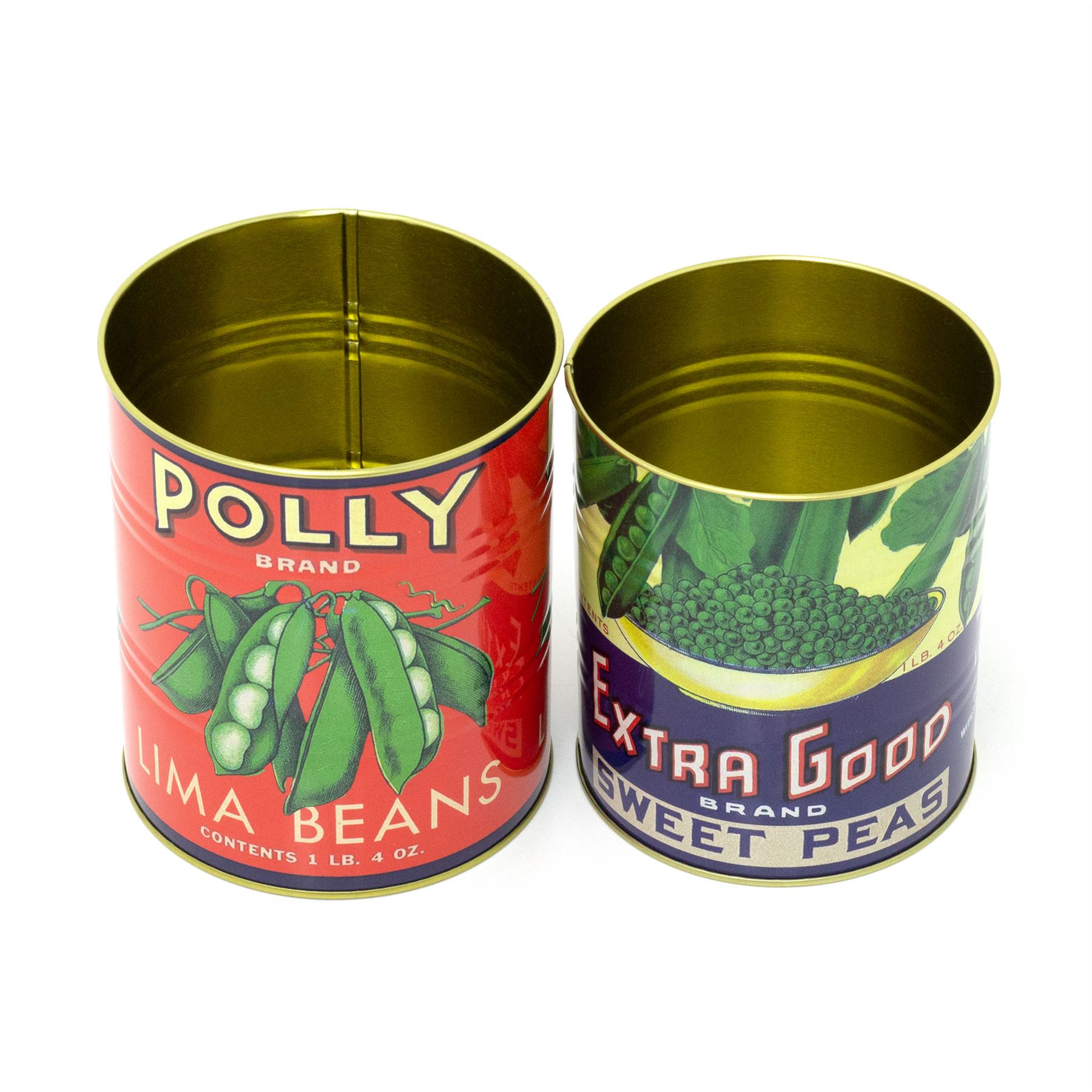 Set of 2 Retro Style Vintage Storage Tins | Decorative Tinned Food Display Cans - Picture 19 of 20