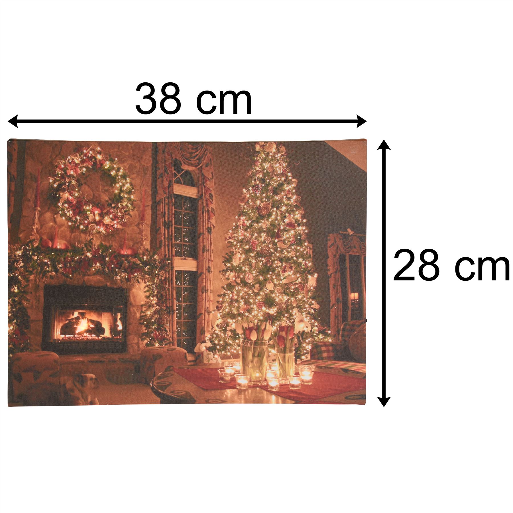 LED Light up Christmas Canvas Print Wall Art Christmas Picture