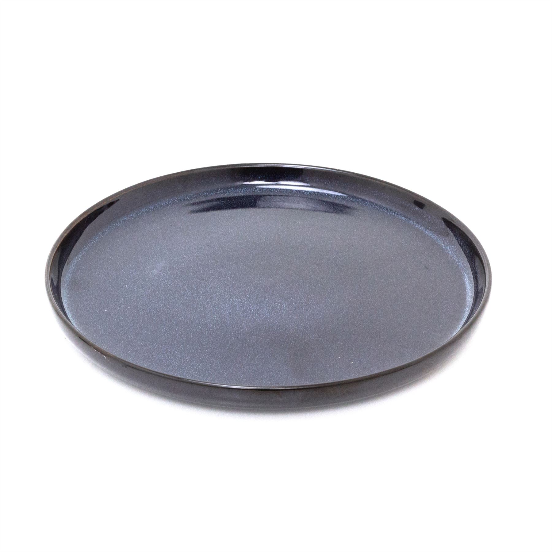 Set of Blue Reactive Glaze Stoneware Side Plates Dishwasher Microwave Safe 21cm - Picture 15 of 15