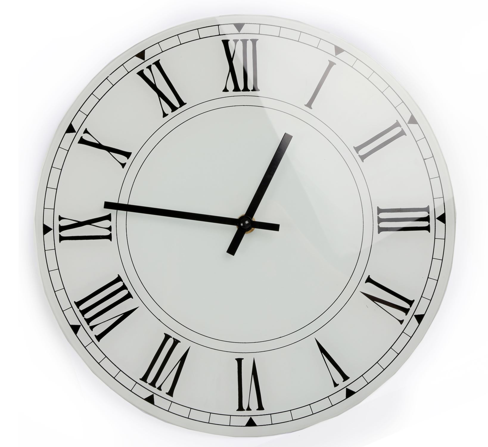 White Glass Wall Clock 30cm 5024418103158 eBay