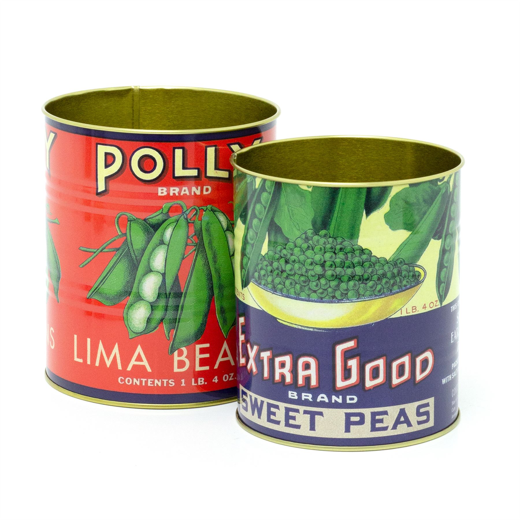 Set of 2 Retro Style Vintage Storage Tins | Decorative Tinned Food Display Cans - Picture 15 of 20
