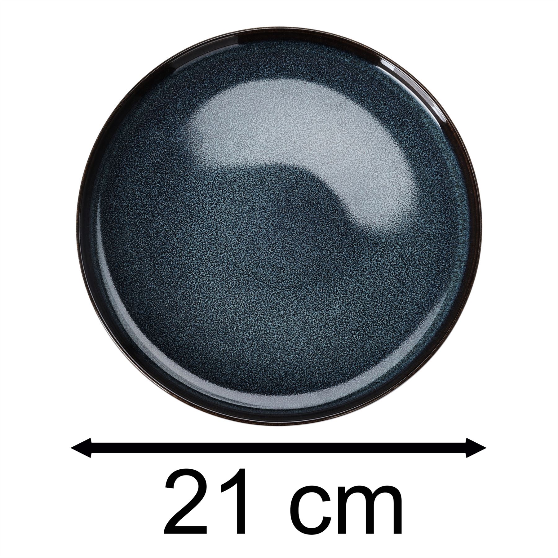 Set of Blue Reactive Glaze Stoneware Side Plates Dishwasher Microwave Safe 21cm - Picture 11 of 15