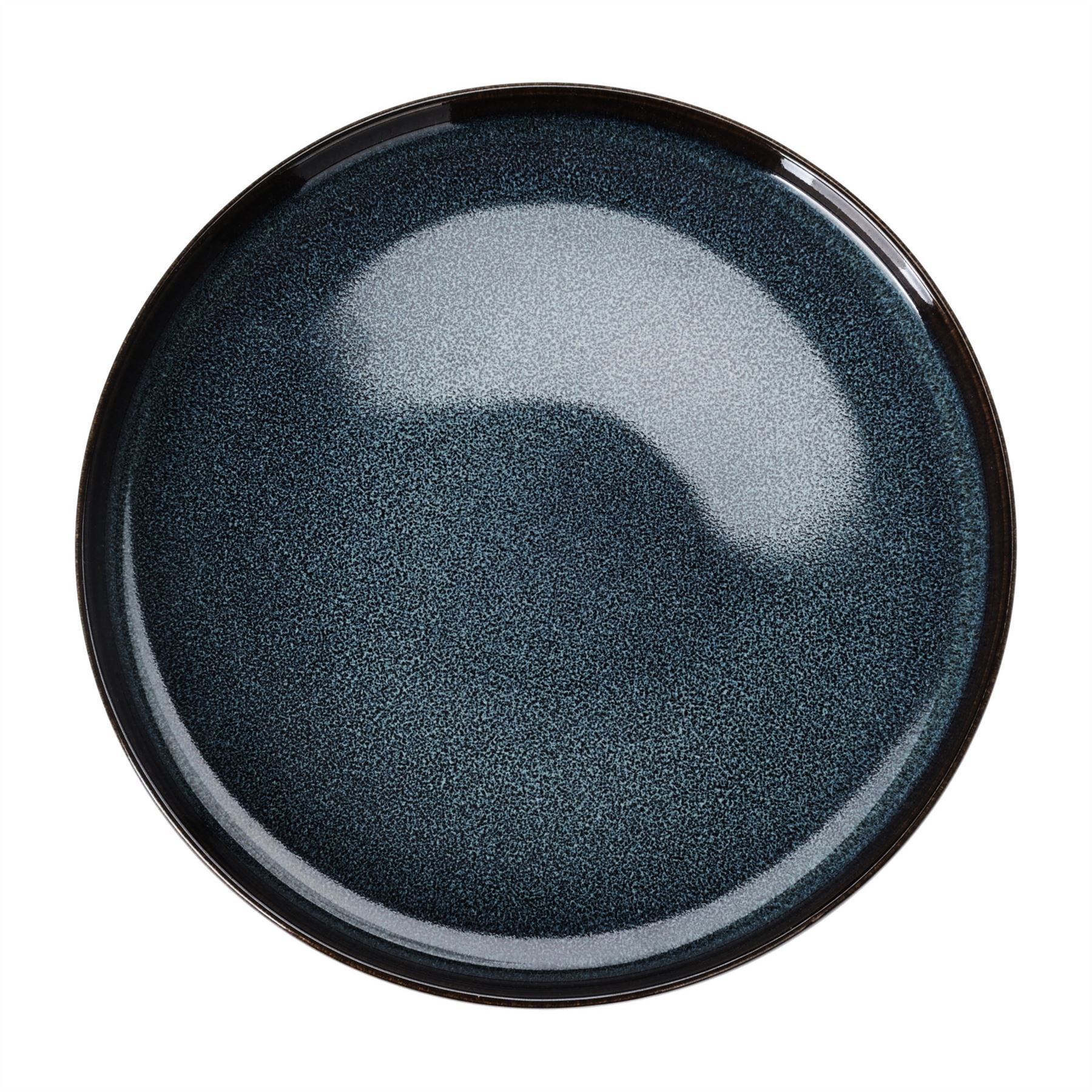 Set of Blue Reactive Glaze Stoneware Side Plates Dishwasher Microwave Safe 21cm - Picture 6 of 15