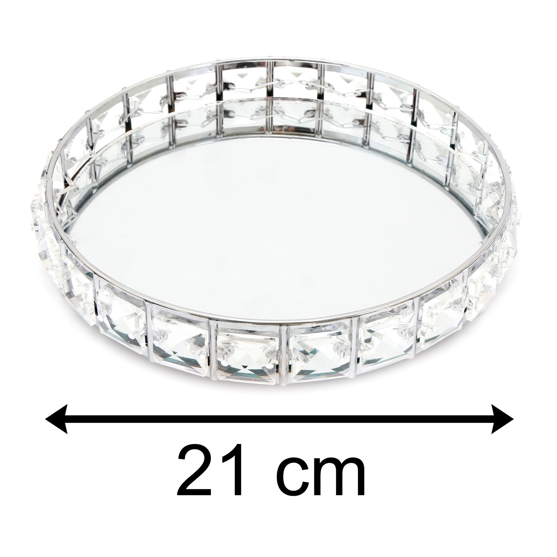 Decorative Mirrored Tray Tealight Candle Holder Plate Vanity Perfume