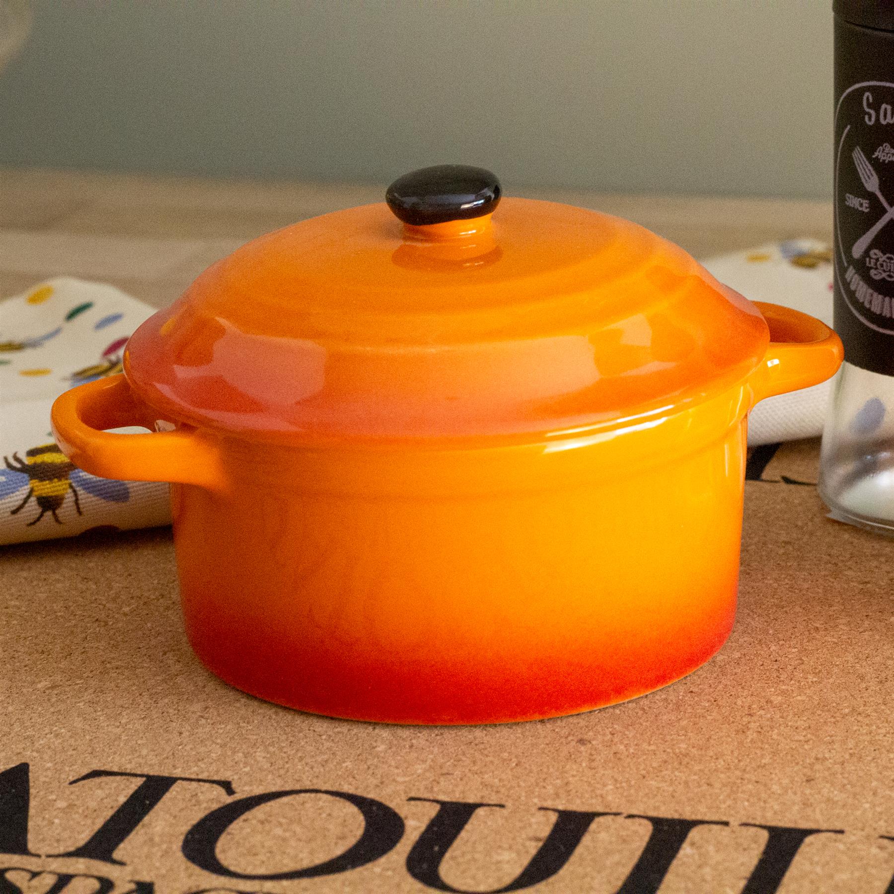 Ovenproof Ceramic Porcelain Pan Mini Casserole Oven Dish Cocotte With Lid 10cm - Picture 8 of 15