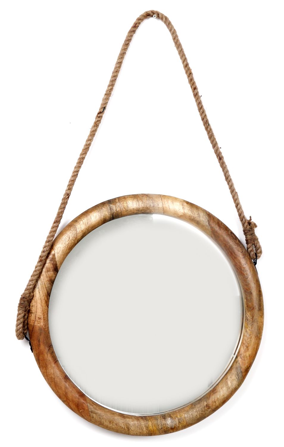 Large Hanging Natural Wood Round Mirror With Rope 56Cm eBay