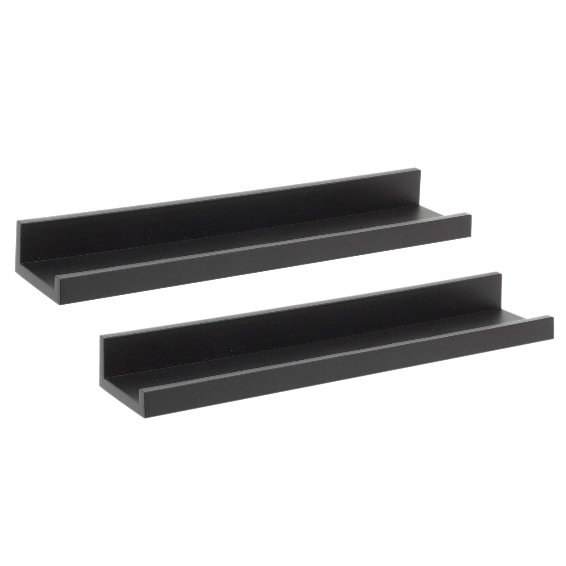 Set of 2 Floating ABS Plastic Shelves | Spice Rack, Picture Photo Display - Picture 2 of 11