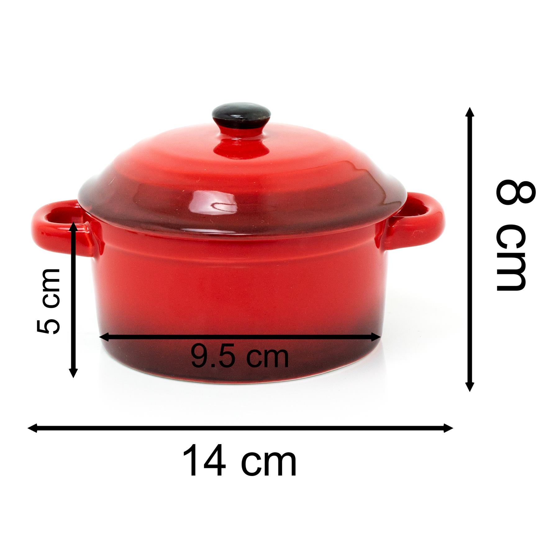 Ovenproof Ceramic Porcelain Pan Mini Casserole Oven Dish Cocotte With Lid 10cm - Picture 12 of 15
