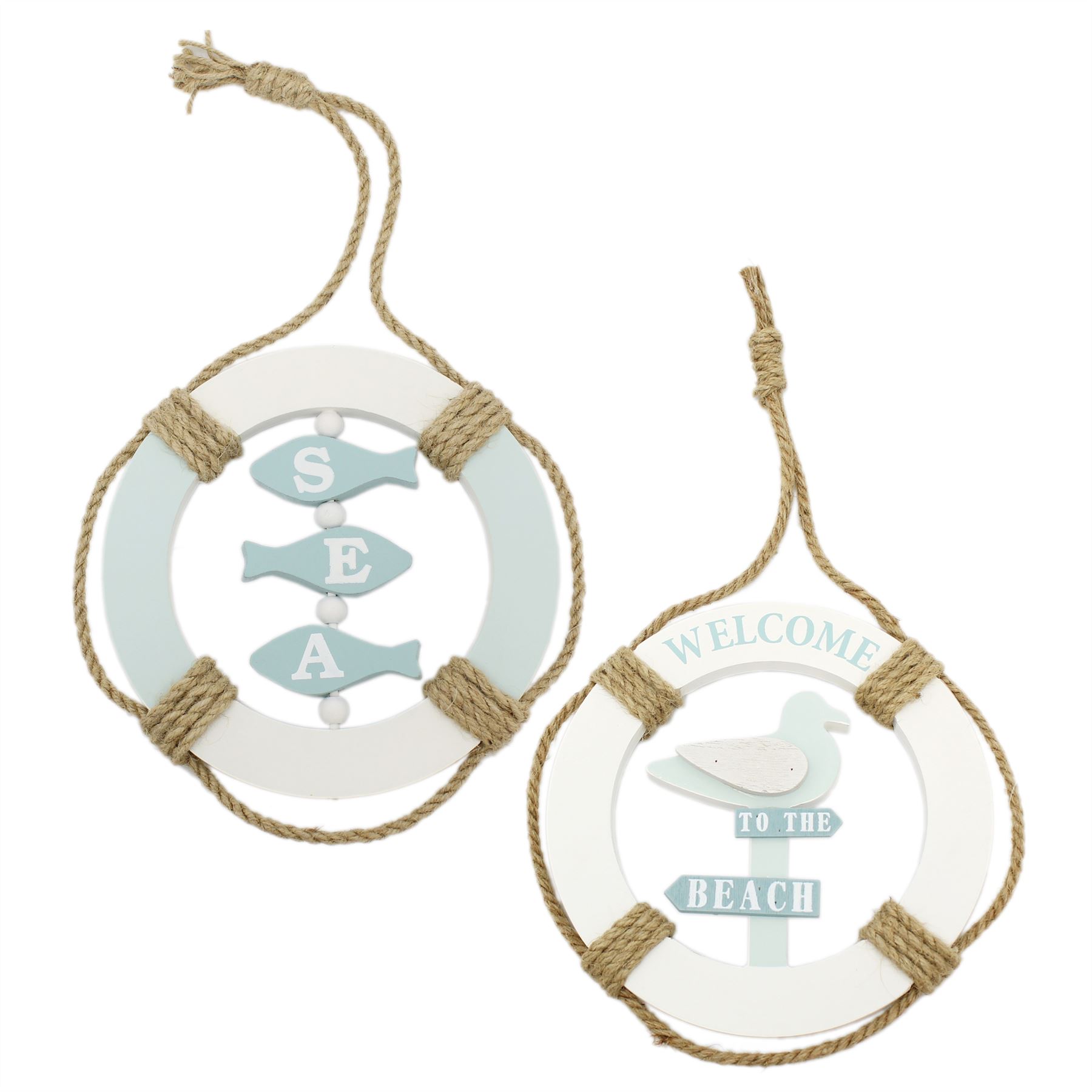 Fabulous Wooden Lifebuoy Wall Hanging Nautical Decoration