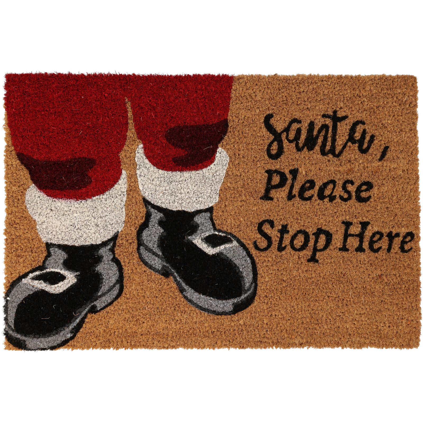 Christmas Doormat | Non-slip Rectangular Coir Welcome Door Mat - 59x39cm