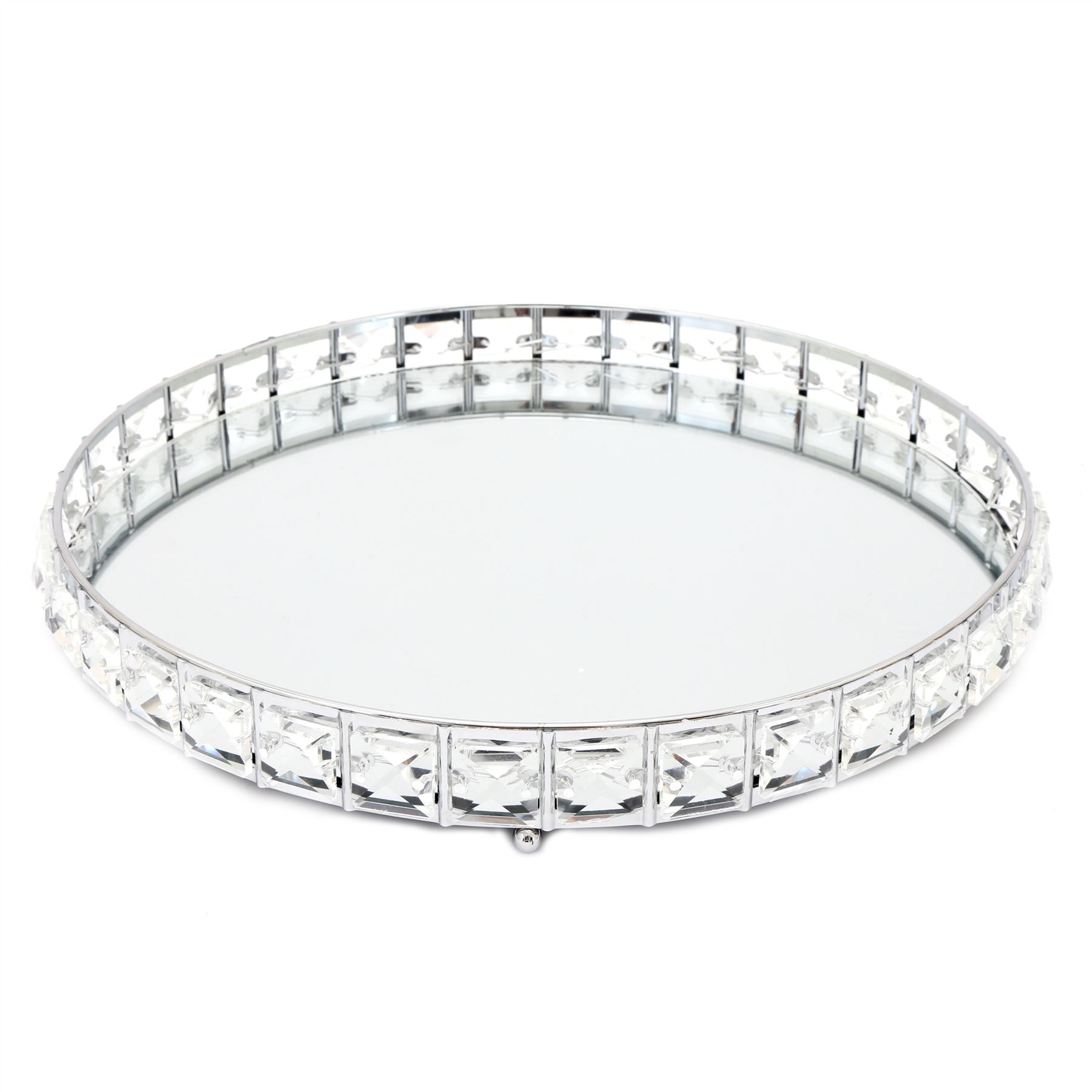 Decorative Mirrored Tray Tealight Candle Holder Plate Vanity Perfume