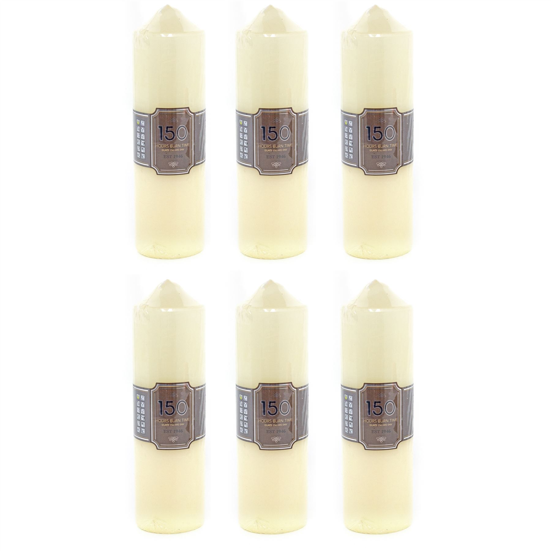 Pack of 150 Hour Cream Church Pillar Candle | Ivory Candle Tall Candle 24x7cm - Picture 4 of 7
