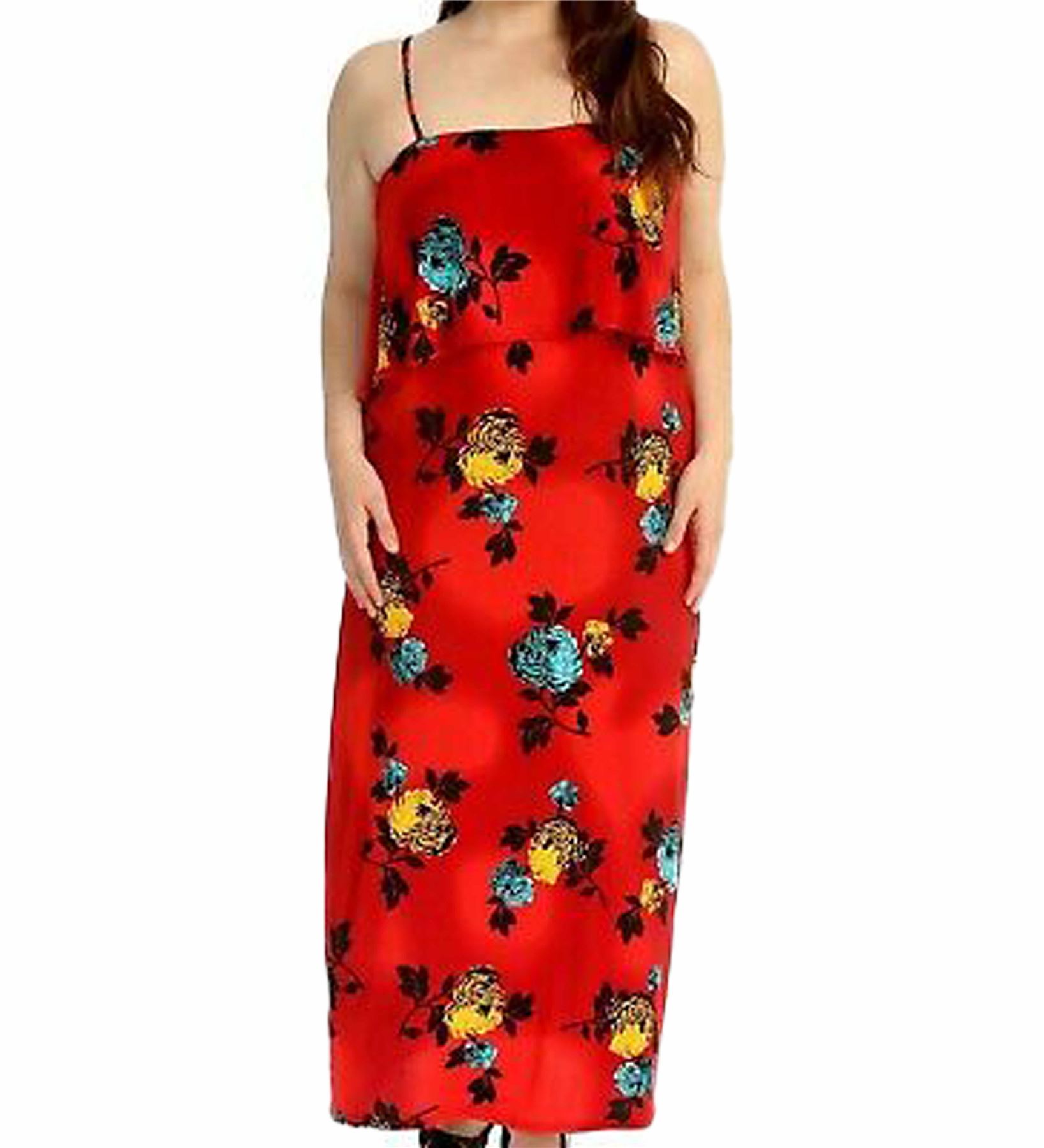 Maxi Dresses For Women UK Square Frill Neck Ladies Long Sleeveless