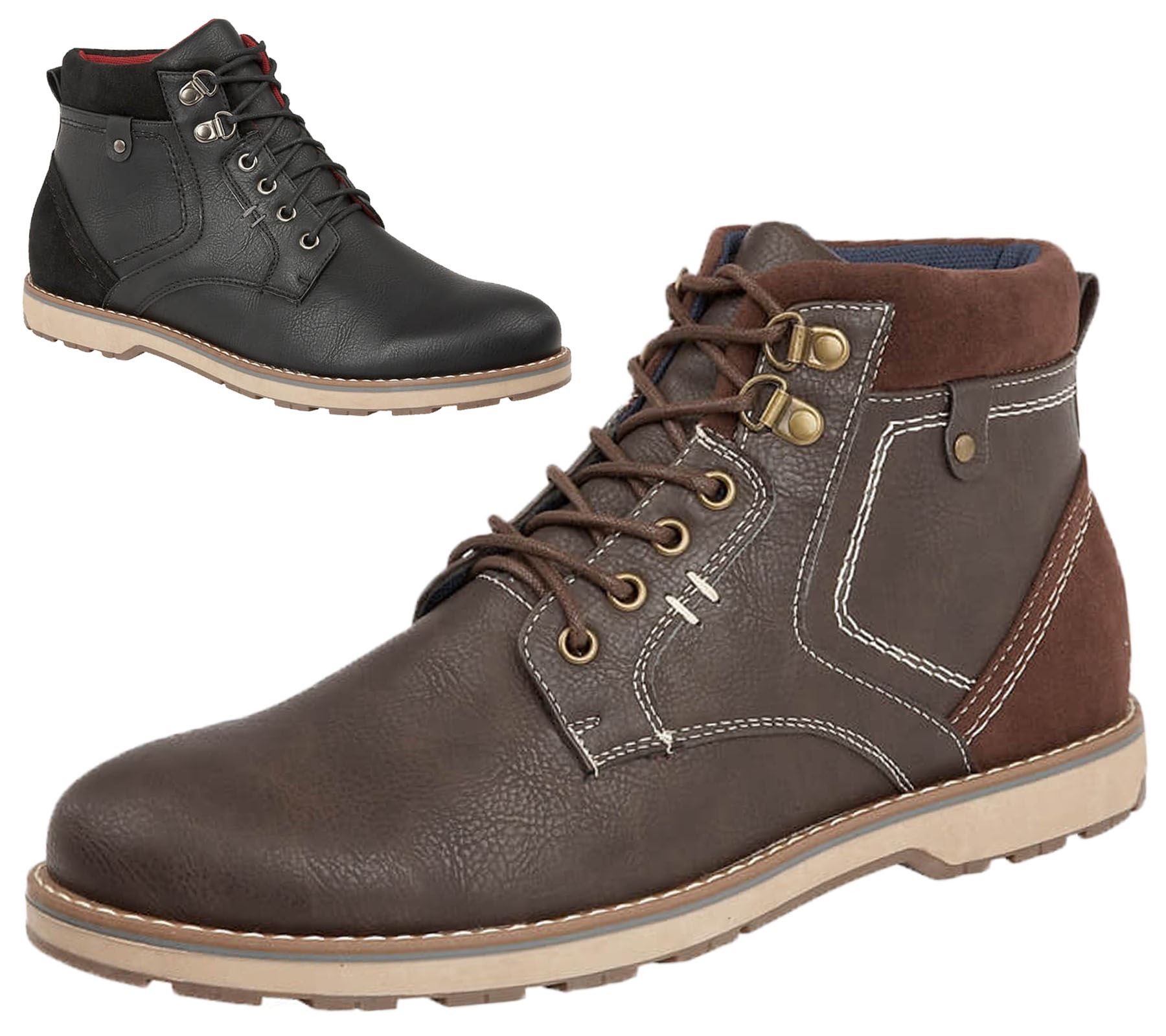 1//6 braun Gummi gemacht Leder Schuhe Ankle Boots für 12 /"männliche