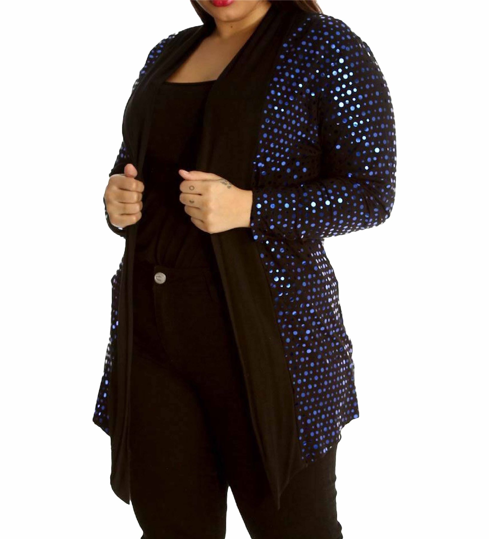 Womens Cardigan Womens Sweaters Sequin Dot Cardigans For Women Black Cardigan - Picture 9 of 23