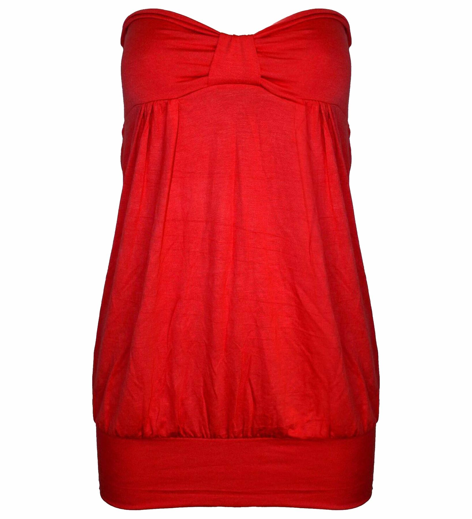 Top da donna fascia boobtube nodo anteriore top senza maniche top casual per donna UK - Foto 9 di 13