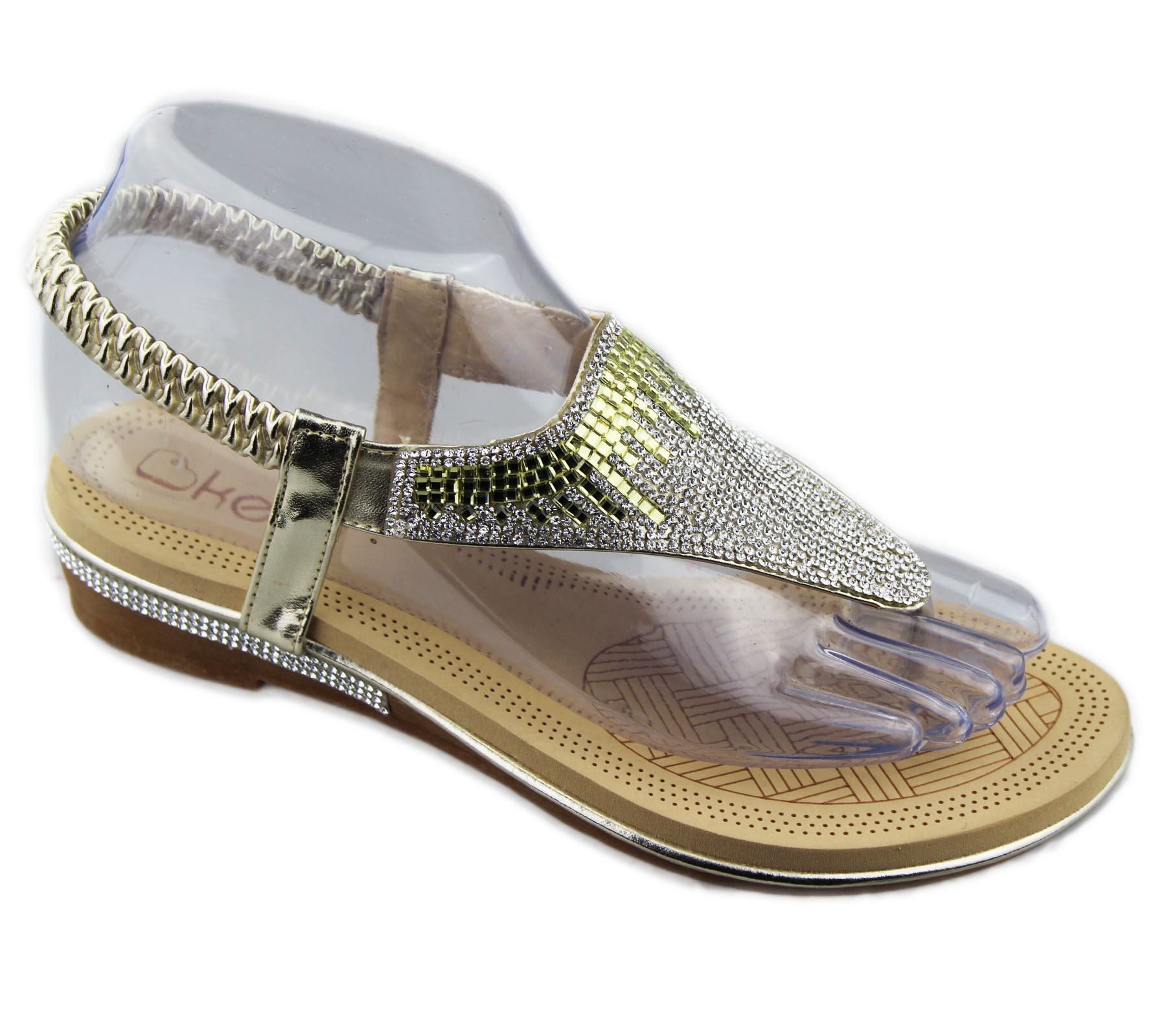 diamante flat sandals wedding