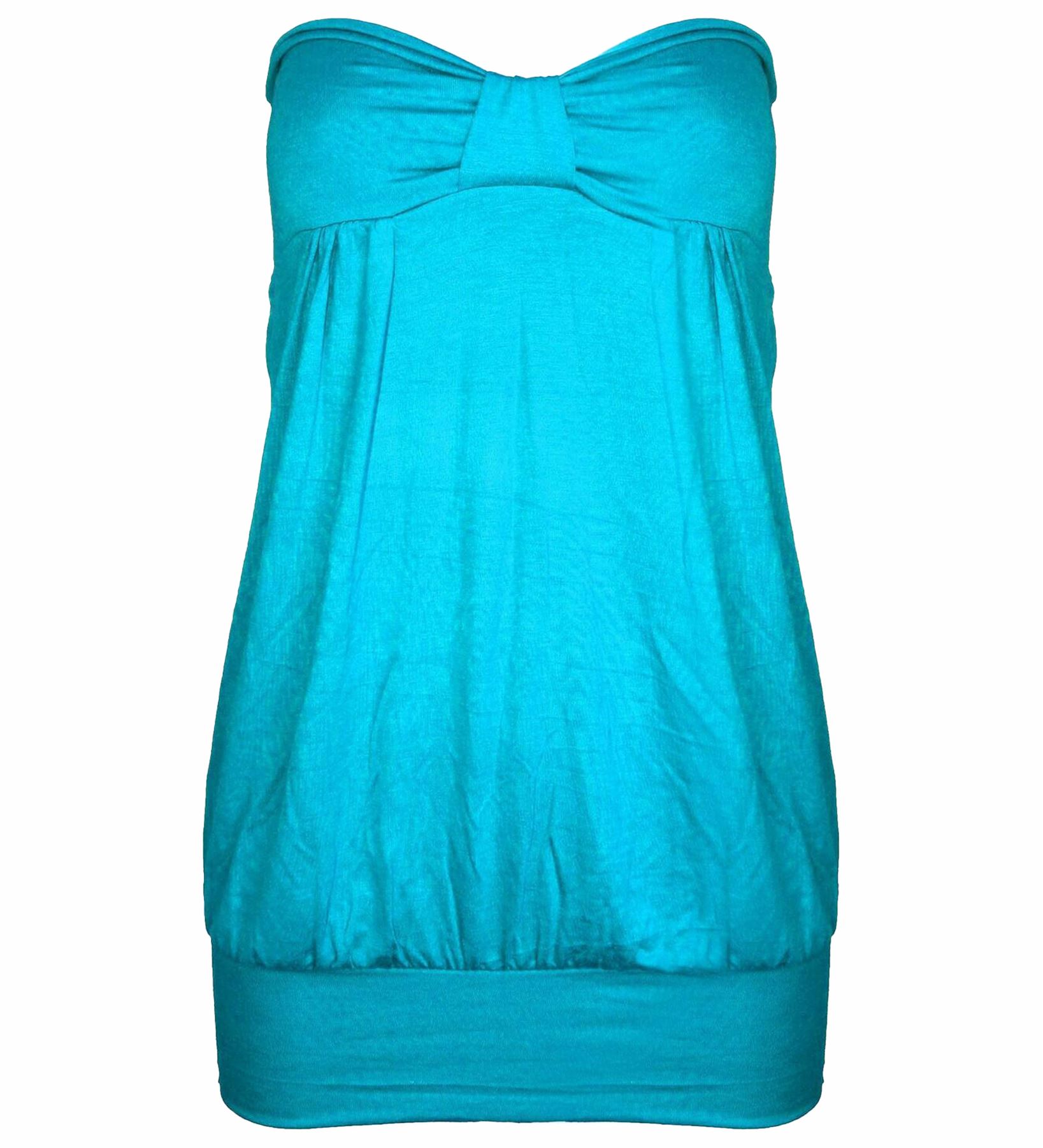 Top da donna fascia boobtube nodo anteriore top senza maniche top casual per donna UK - Foto 11 di 13