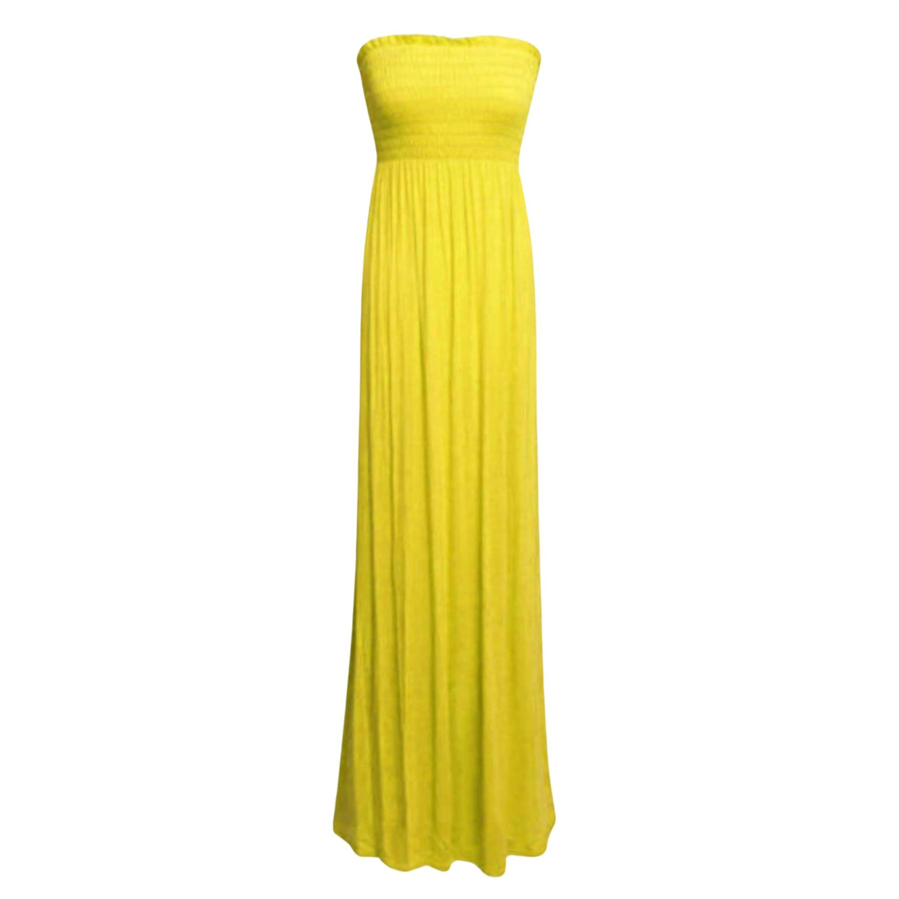 Women Summer Casual Bandeau Boobtube Dress Plus Size Sheering Maxi Dresses - Picture 39 of 39