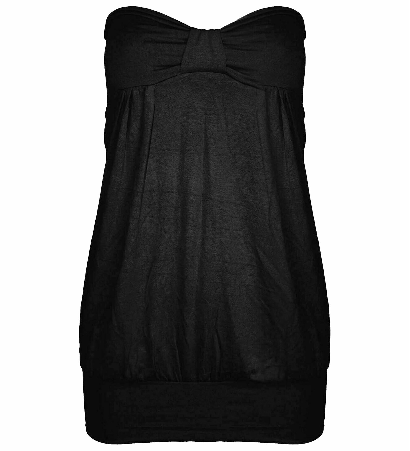 Top da donna fascia boobtube nodo anteriore top senza maniche top casual per donna UK - Foto 3 di 13