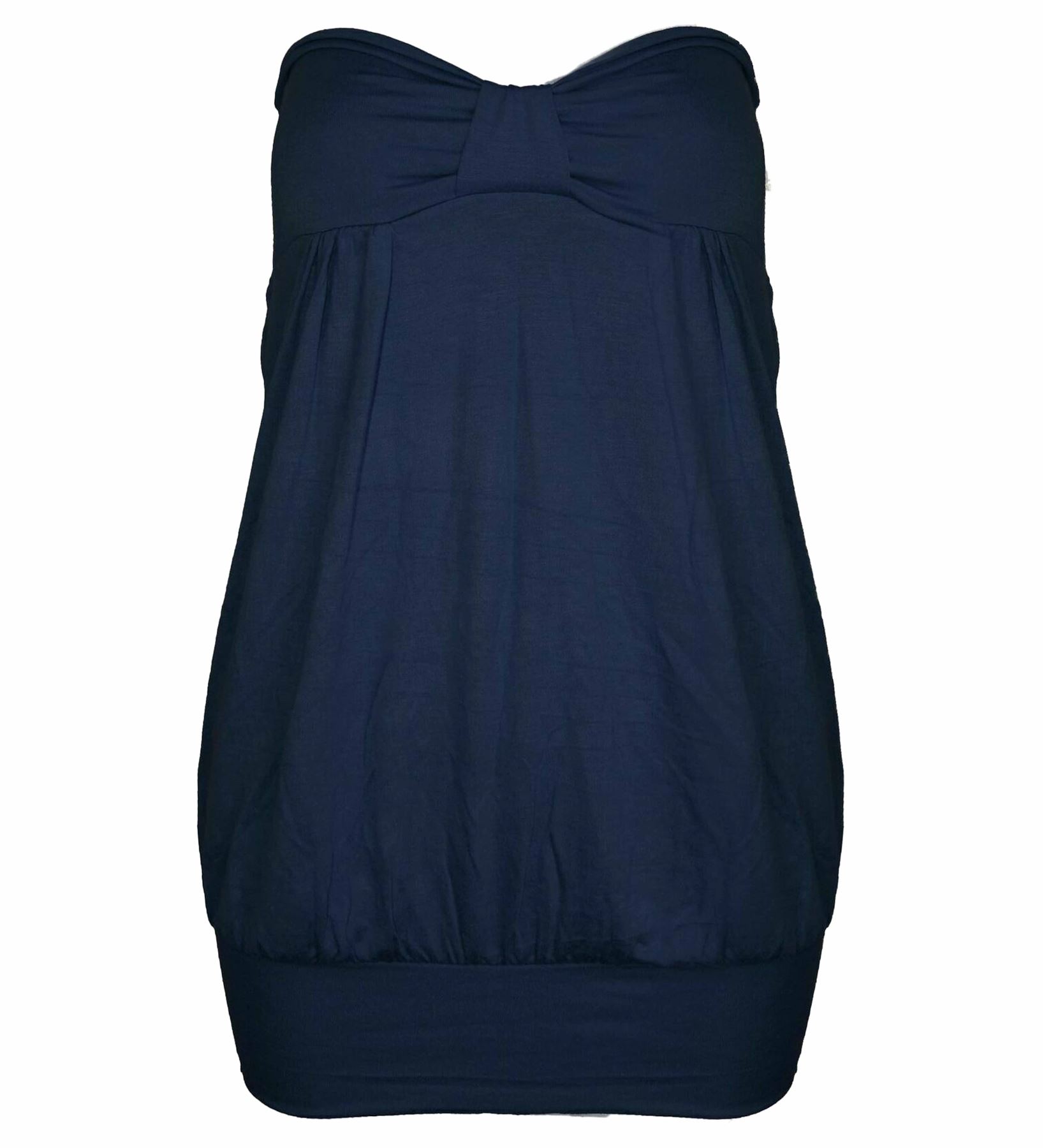 Top da donna fascia boobtube nodo anteriore top senza maniche top casual per donna UK - Foto 7 di 13