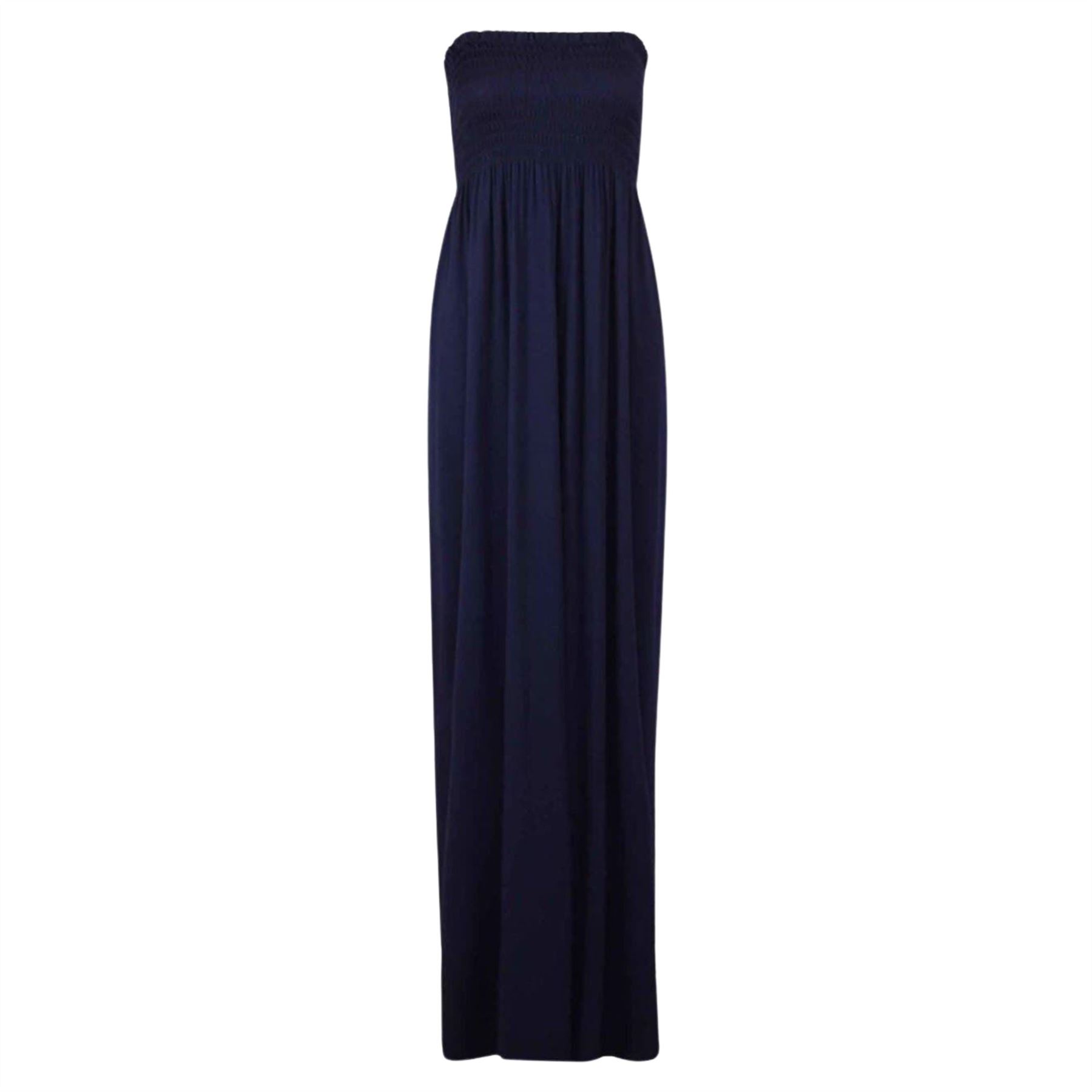 Women Summer Casual Bandeau Boobtube Dress Plus Size Sheering Maxi Dresses - Picture 23 of 39