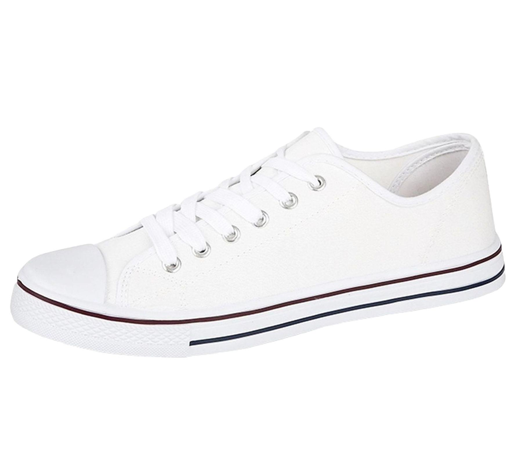 Mens Canvas Shoes Plimsole Trainer Pumps Lace Up Flat Shoes eBay