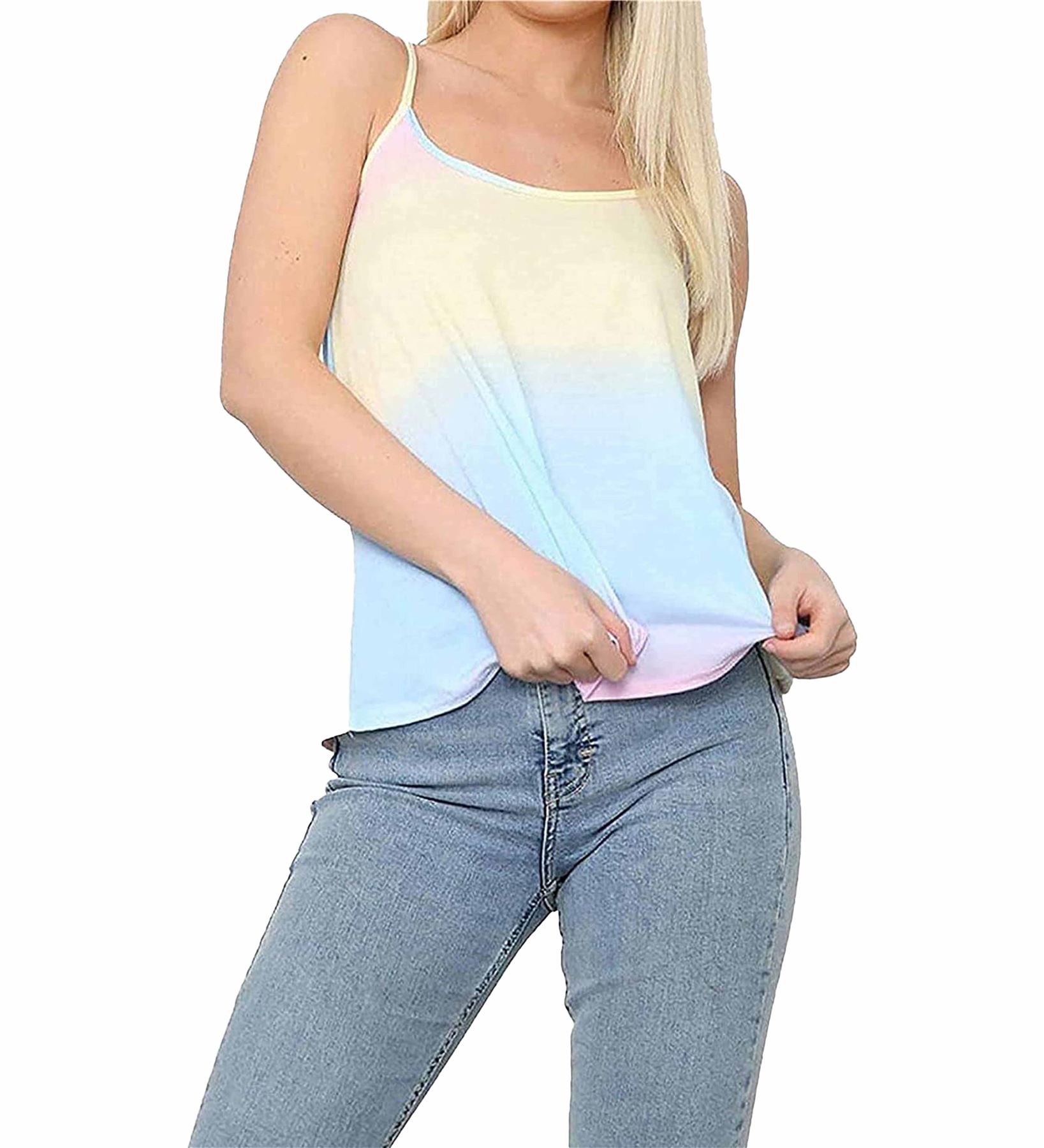 Camisole Tops Women UK Plus Size Summer Spaghetti Strap Blouses Ladies