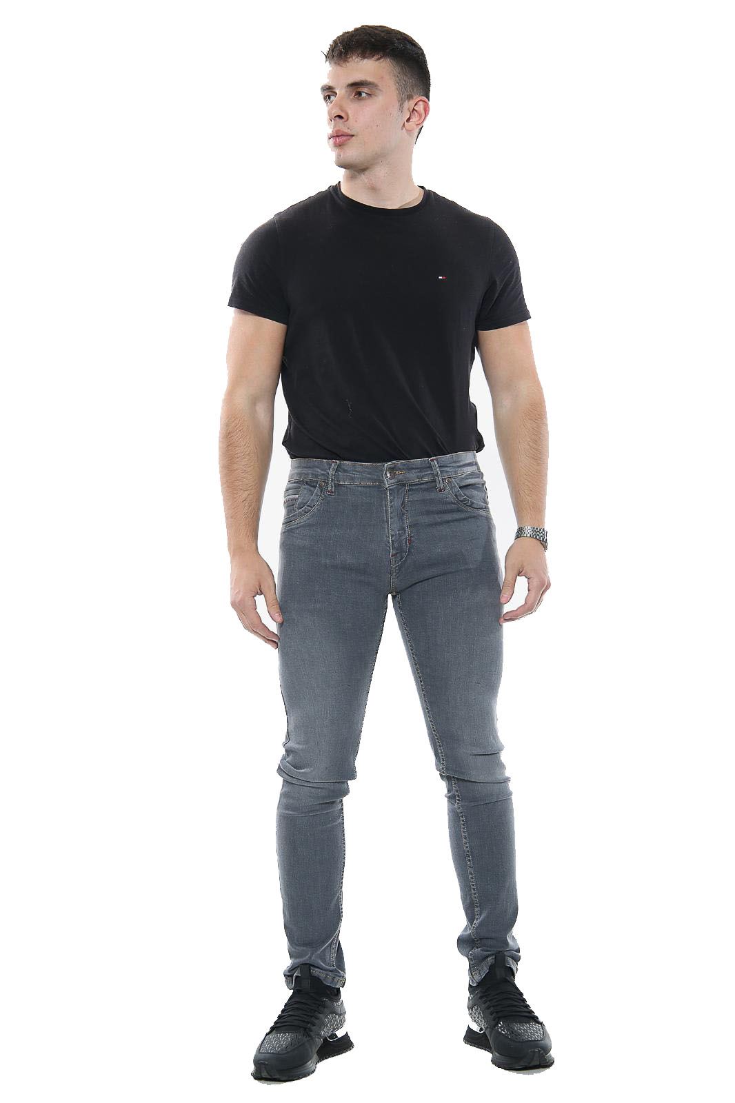 Herren schmale Passform Jeans Hose Hose Unterteil schmale Passform Jeans Herrenhose - Bild 8 von 13