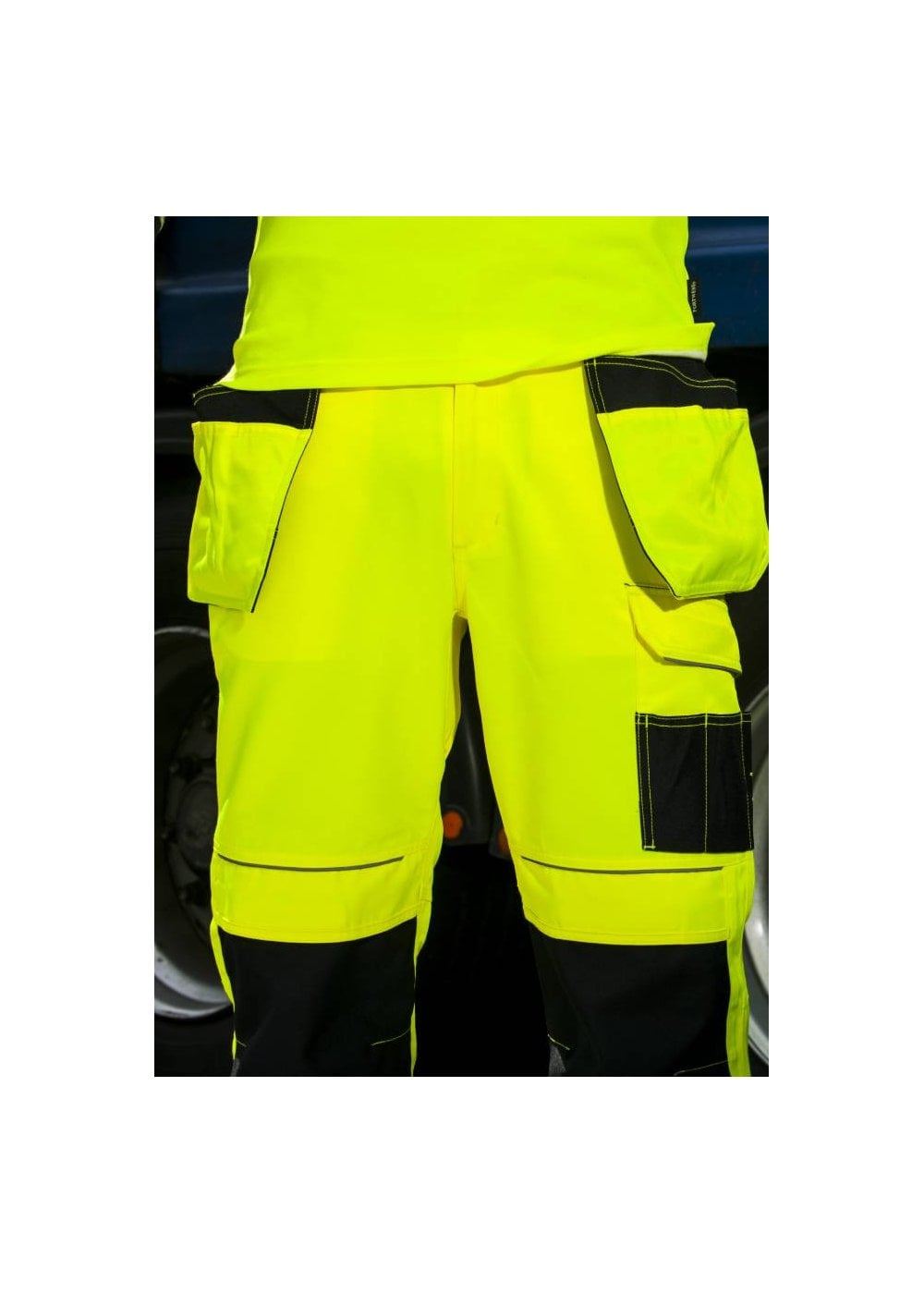 Pantaloni da uomo Hi Vis fondina bicolore da combattimento pantaloni da lavoro fondo carico - Foto 9 di 10