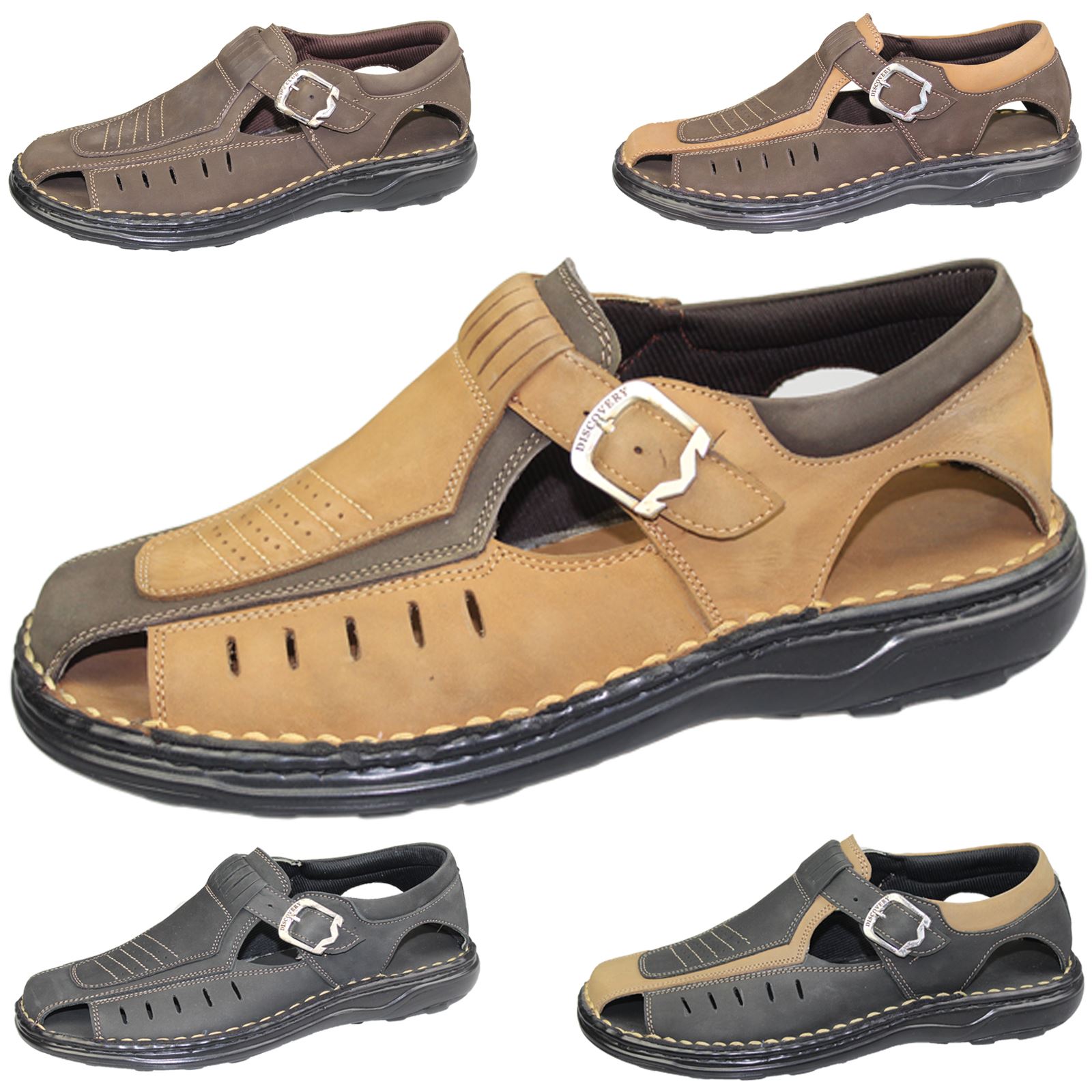 Mens Buckle Fastening Sandals Flat Beach Walking Fashion Casual Summer