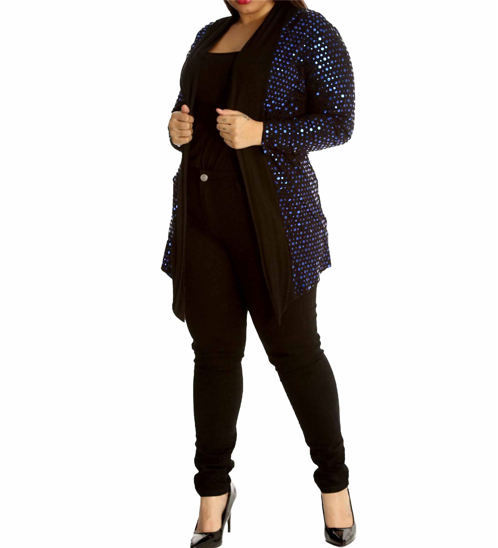 Womens Cardigan Womens Sweaters Sequin Dot Cardigans For Women Black Cardigan - Picture 13 of 23