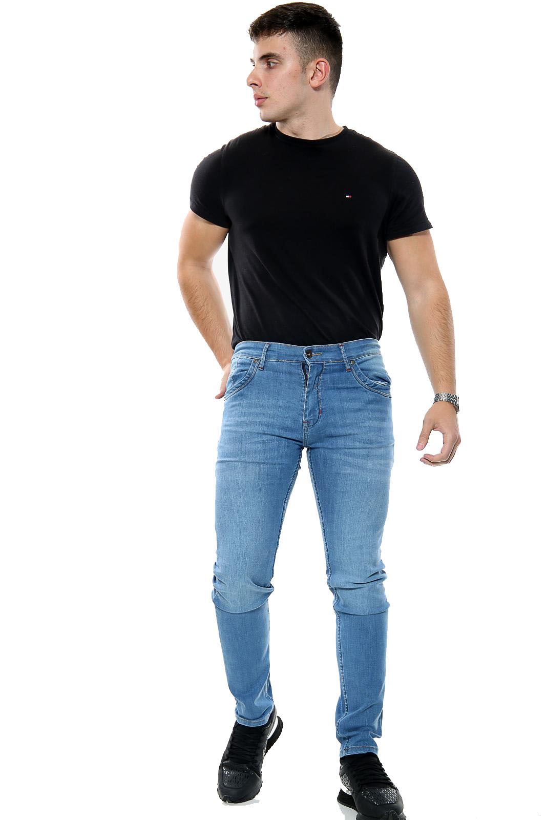 Herren schmale Passform Jeans Hose Hose Unterteil schmale Passform Jeans Herrenhose - Bild 10 von 13