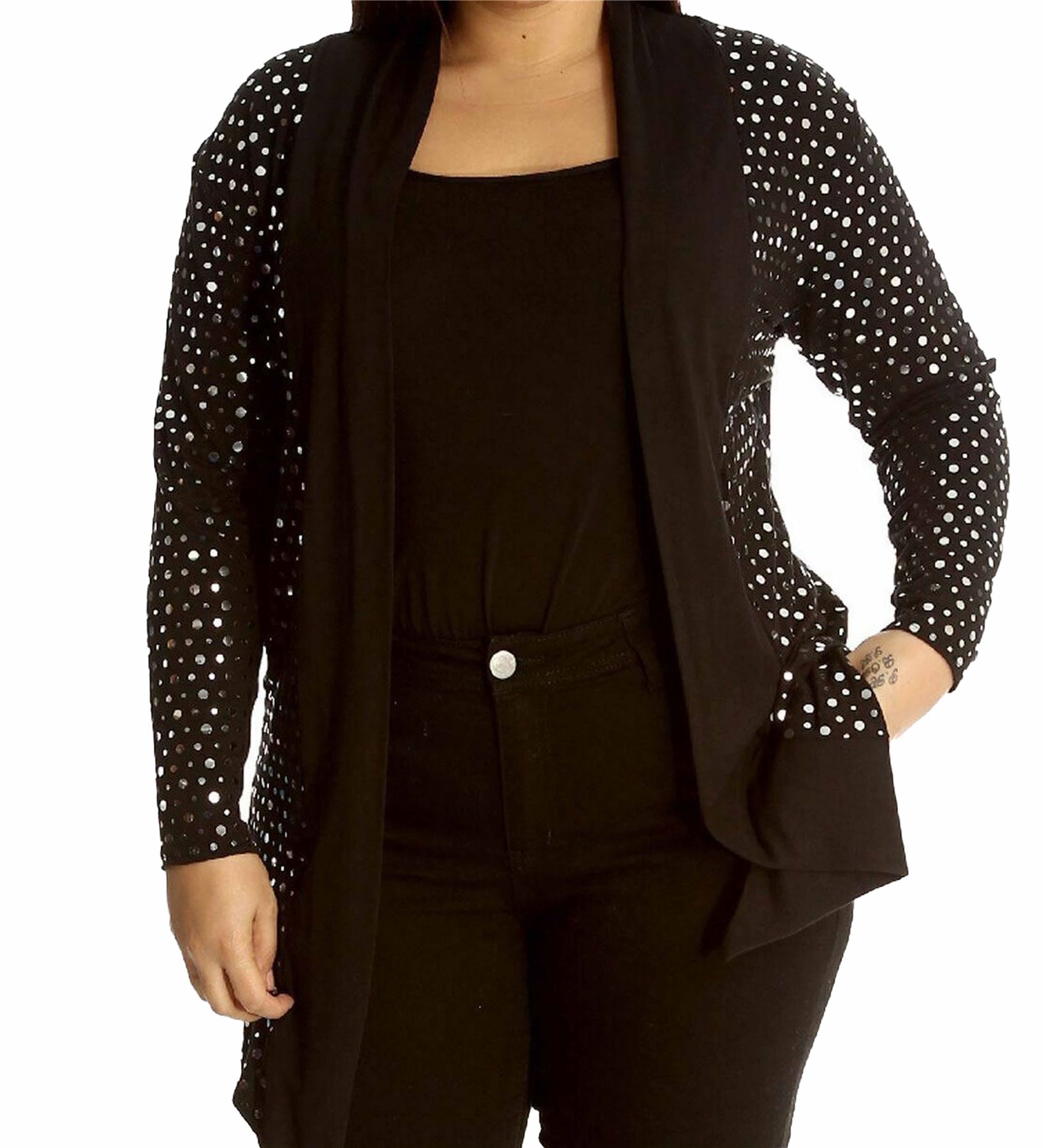 Womens Cardigan Womens Sweaters Sequin Dot Cardigans For Women Black Cardigan - Picture 21 of 23