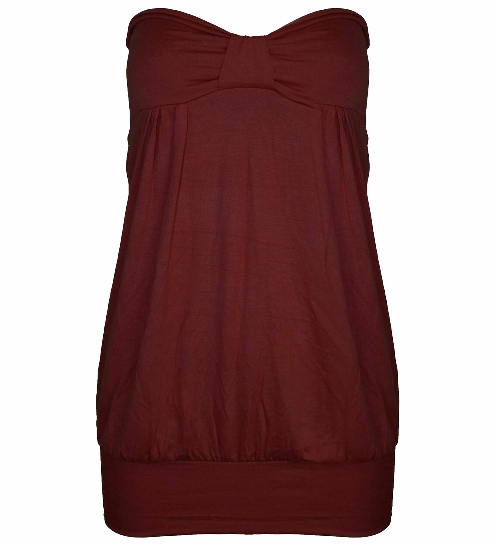 Top da donna fascia boobtube nodo anteriore top senza maniche top casual per donna UK - Foto 13 di 13