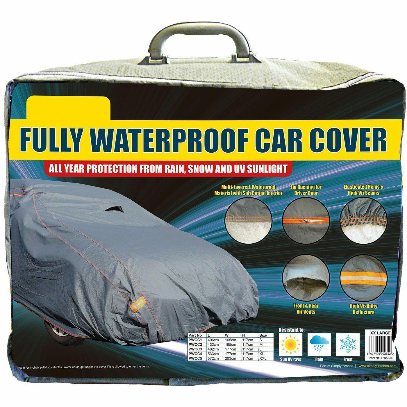 2 Layer Heavy Duty Waterproof Car Cover Cotton Lining Scratch Proof