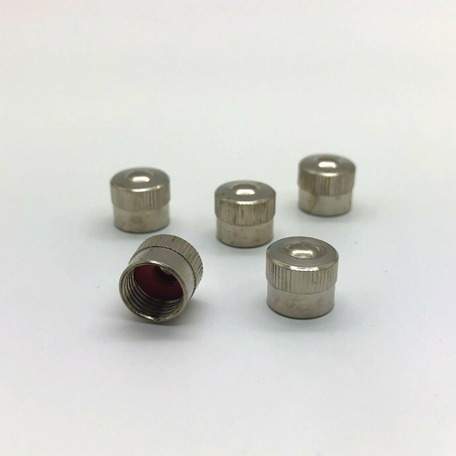 5 X Metal Schrader Car Van Motorbike Valve Dust Caps Classic Stainless