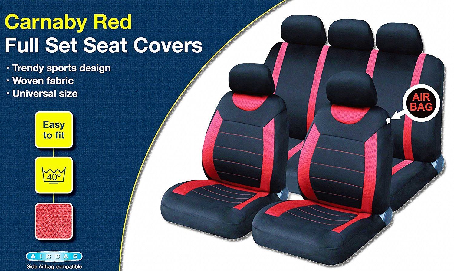 UKB4C Red Full Set Front & Rear Car Seat Covers for Hyundai Getz 0209