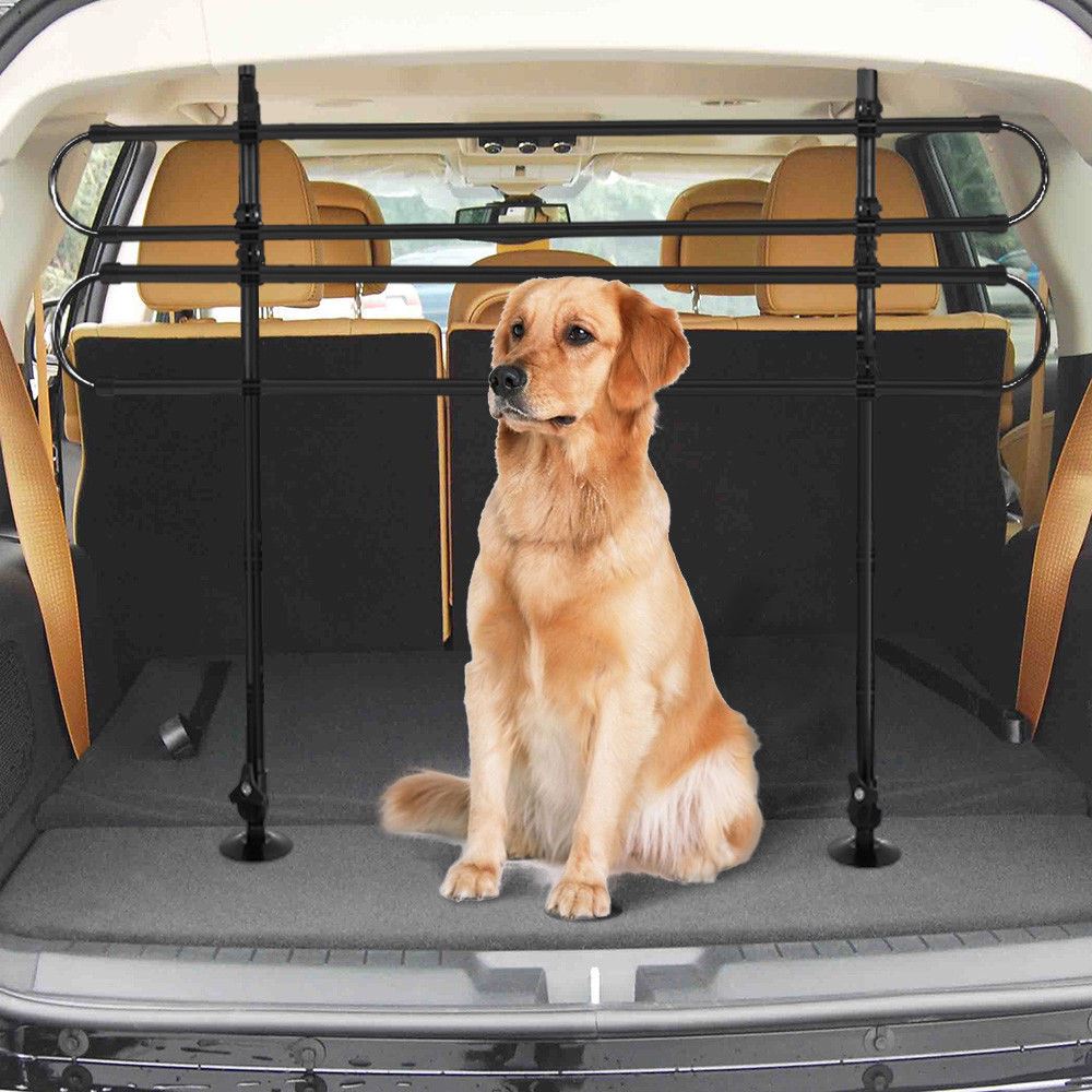 Universal Pet Dog Guard Car Estate Van Adjustable In Black Tube Bars
